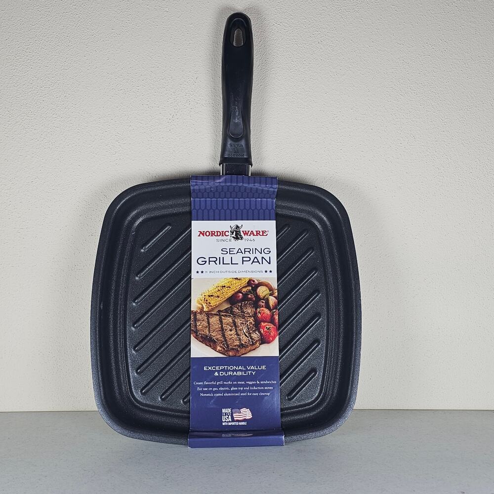 Nordic Ware 11 Inch Searing Grill Pan Non Stick Aluminum Brand New